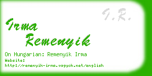 irma remenyik business card